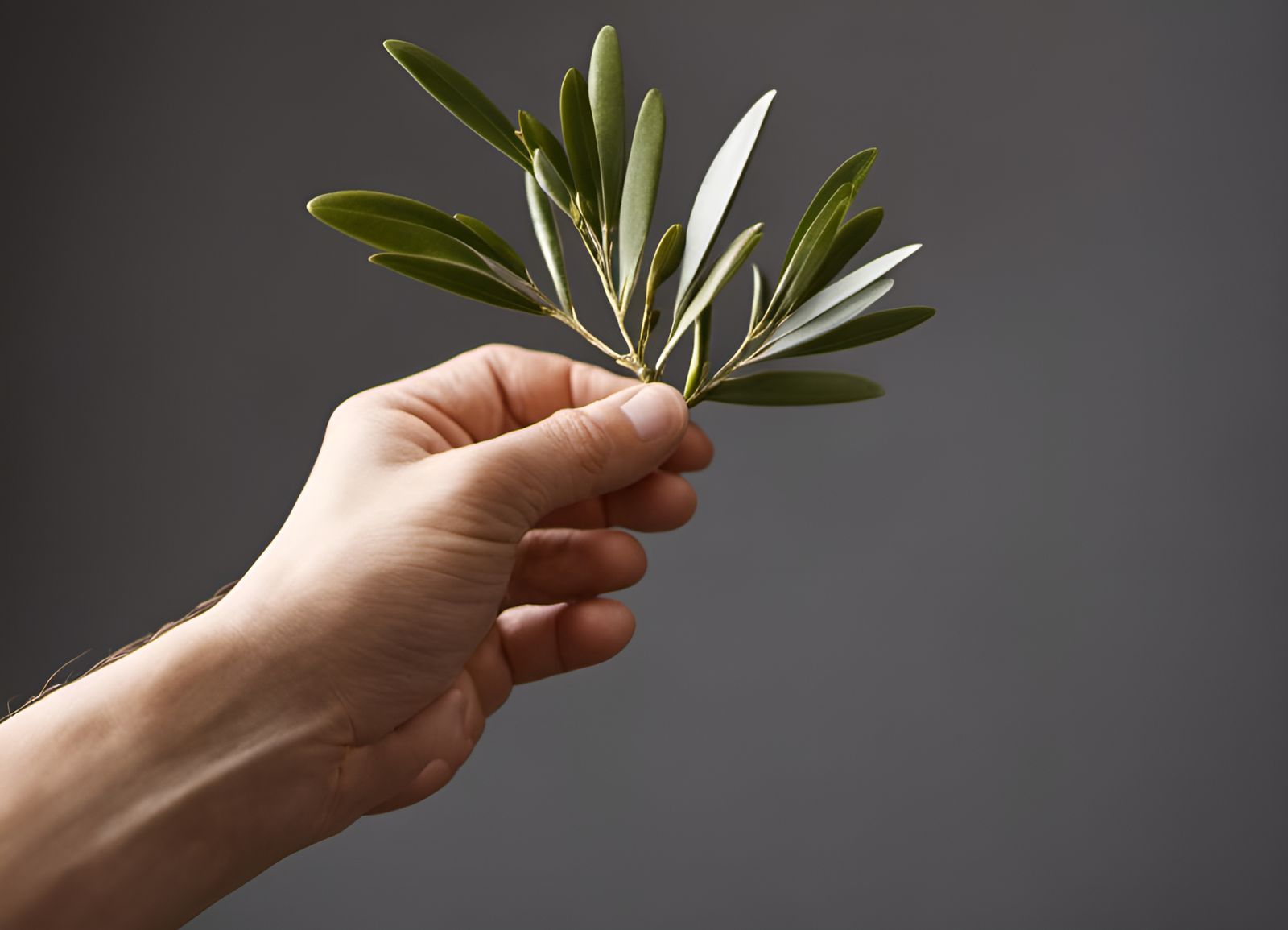 Symbolic Olive Branch Extended for Peace