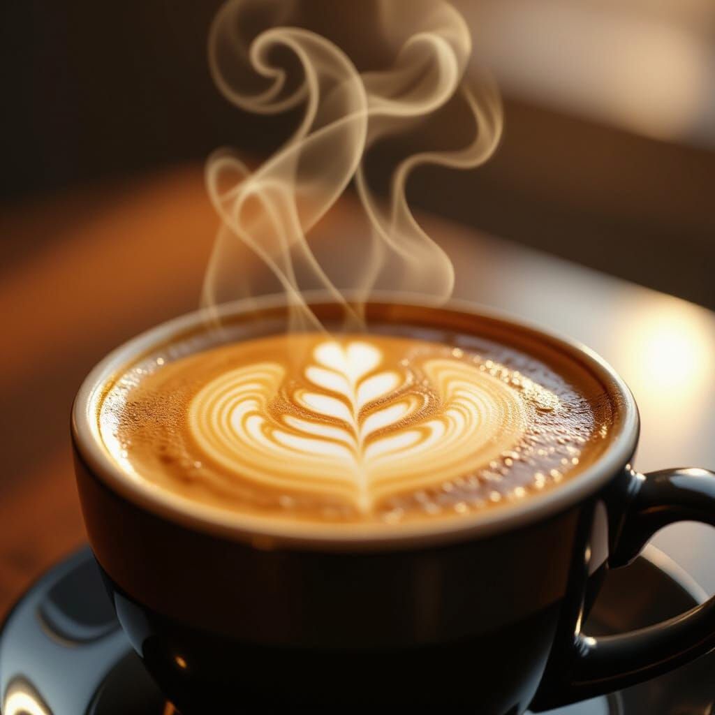 Cinematic Coffee Close-Up with Golden Crema