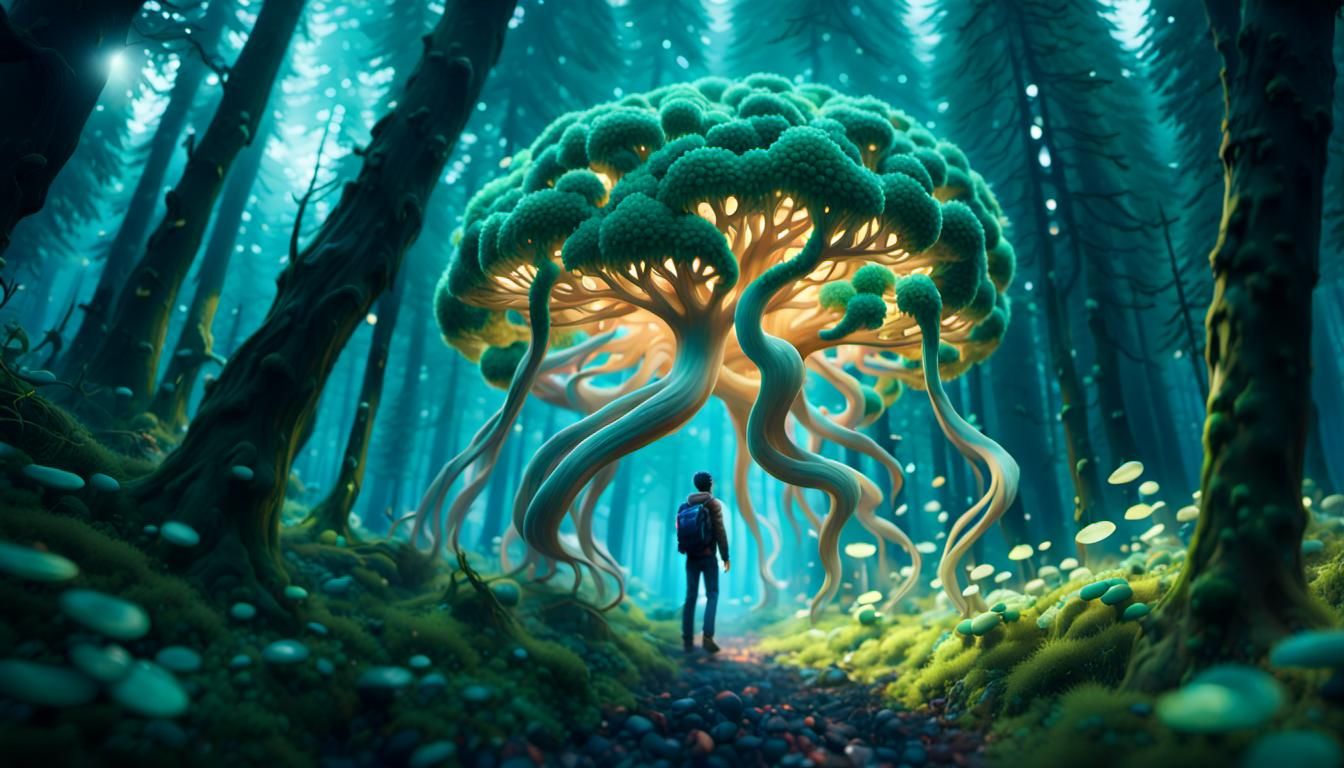 Man Trapped in Mycelium Network with Forest Exposure