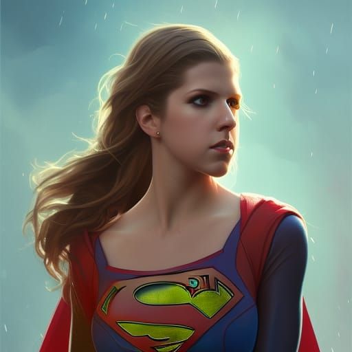 Supergirl Portrait in Hyperdetailed Art Nouveau Style