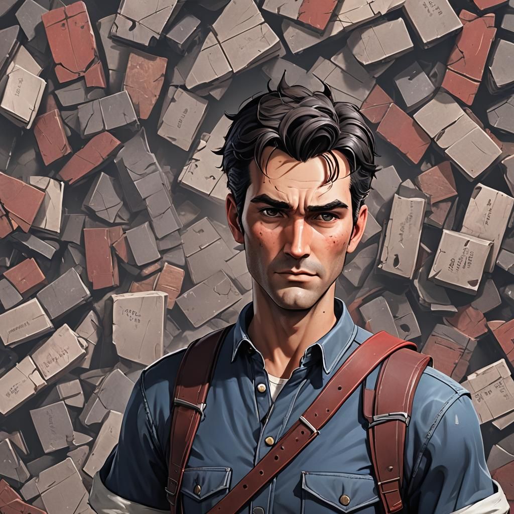 Young Ash Williams in Detailed 3D Anime Art