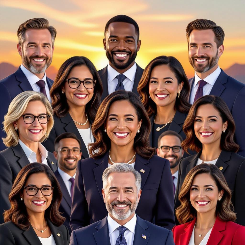 Diverse World Leaders Collage of Unity and Hope