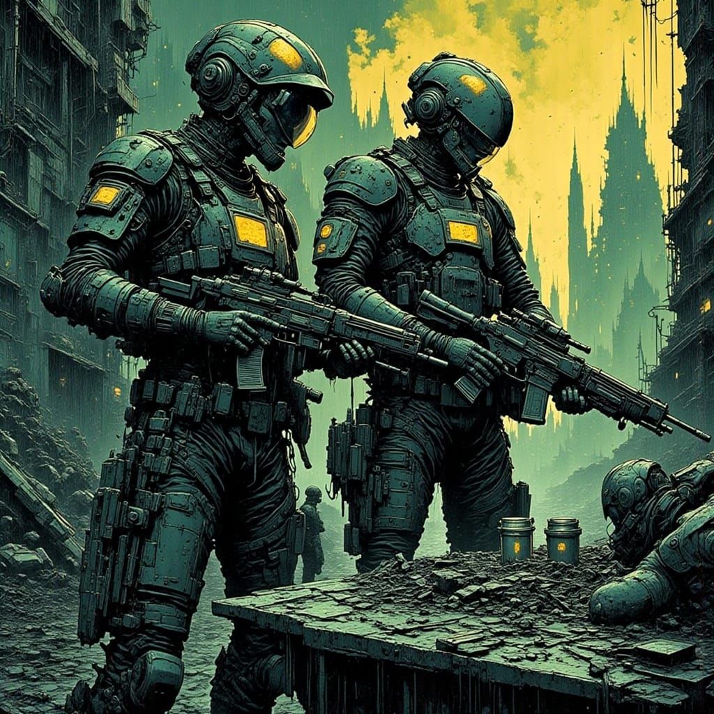 Alien Skies Defiance in Cyberpunk Style