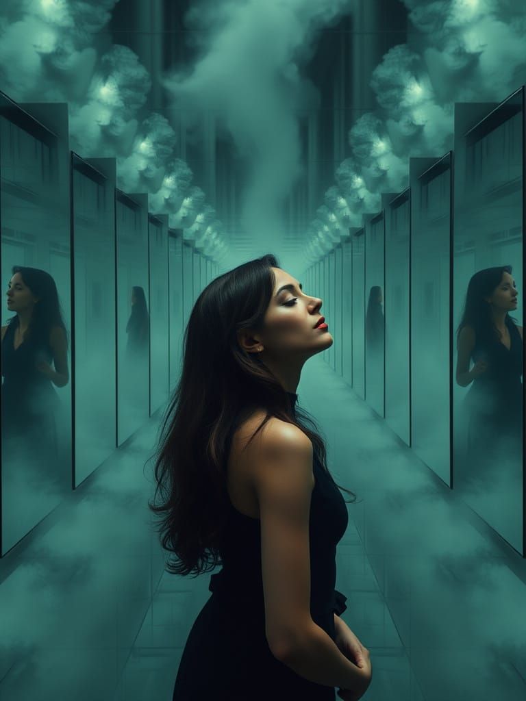 Infinite Reflections: A Surreal Dreamscape