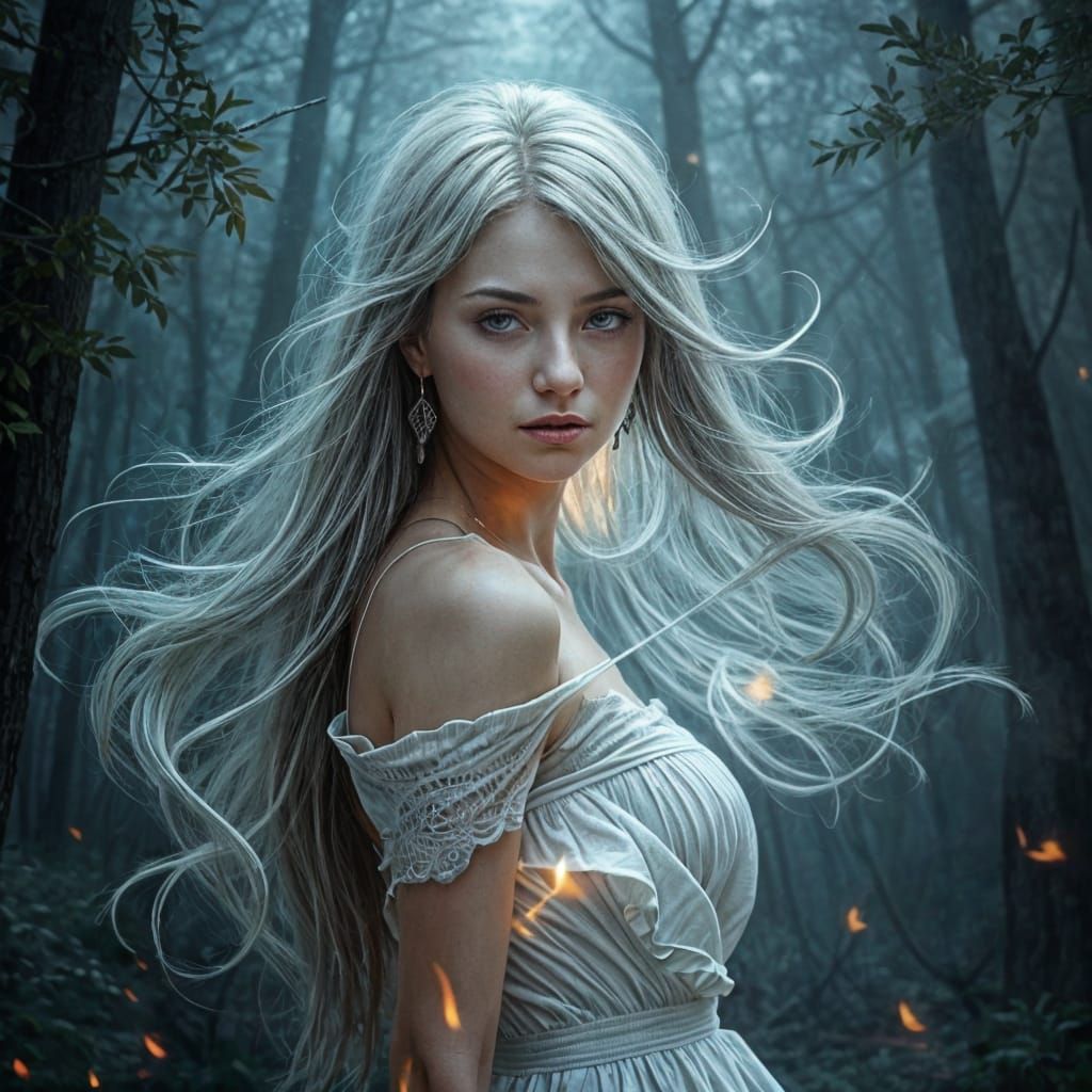 Soul's Inner Hurricane: A Dreamlike Fantasy Portrait