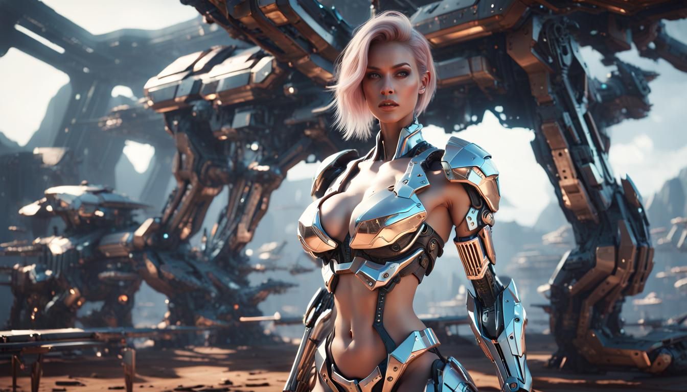Futuristic Sci-Fi Woman with Robotic Details