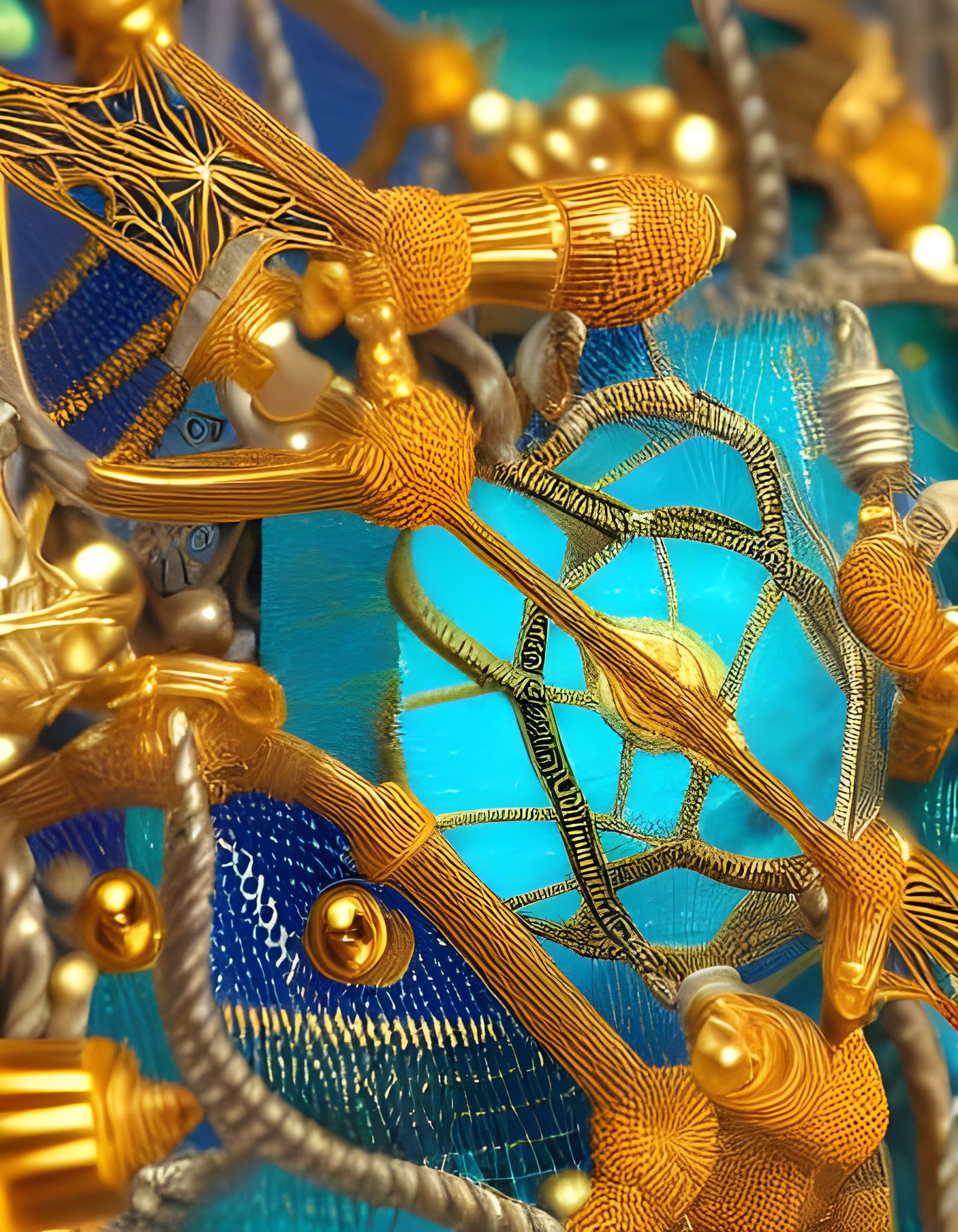 Detailed Microscopic Circuitry with Tangled Cables