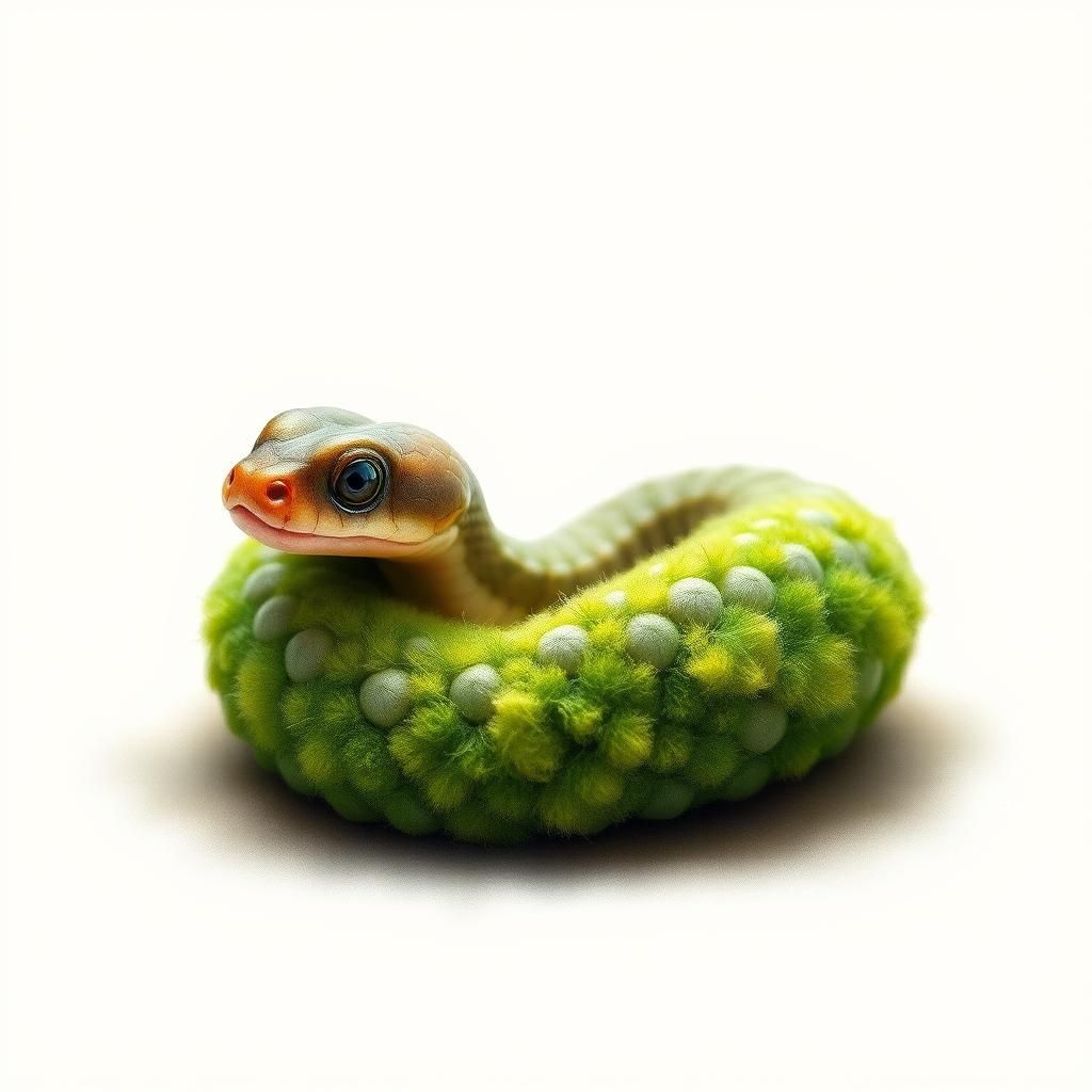 Moss Scaled Snake in Watercolor Style