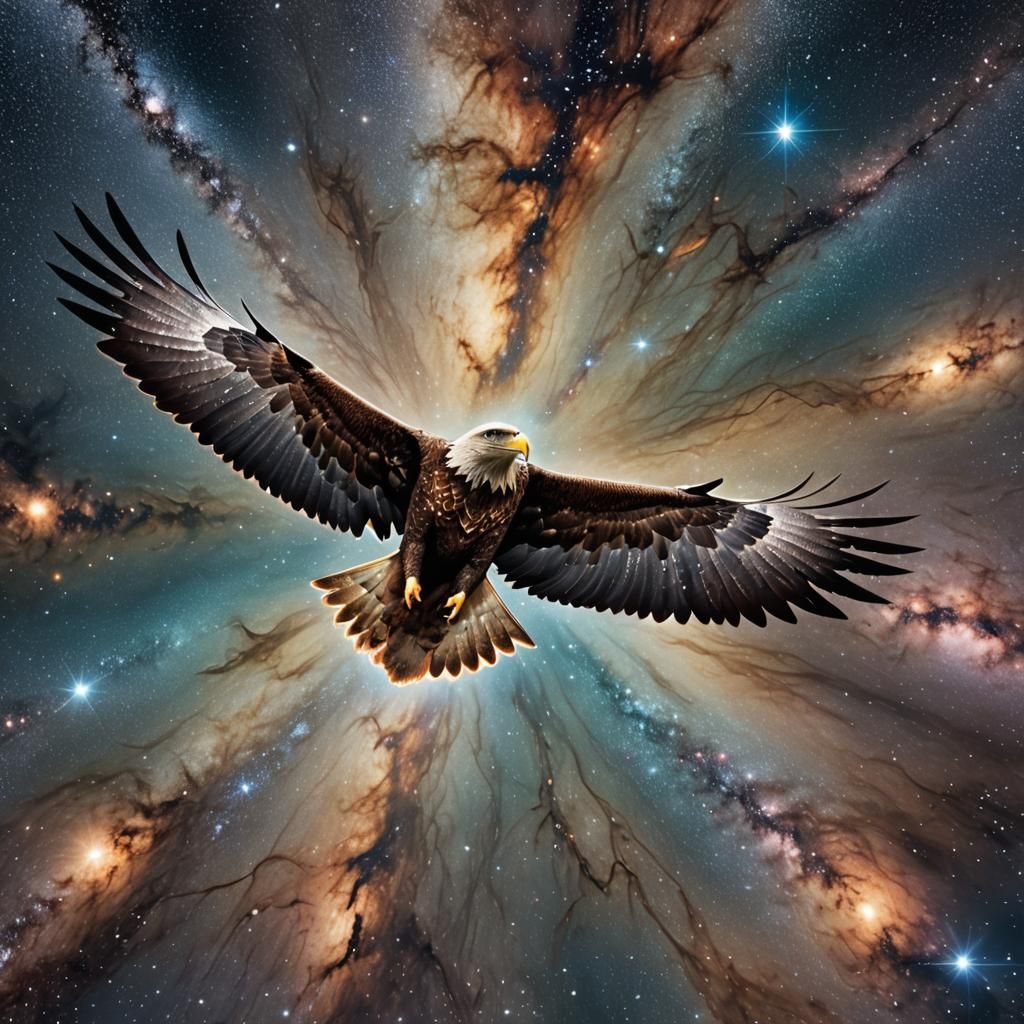 Cosmic Eagle Soaring Through the Galaxy