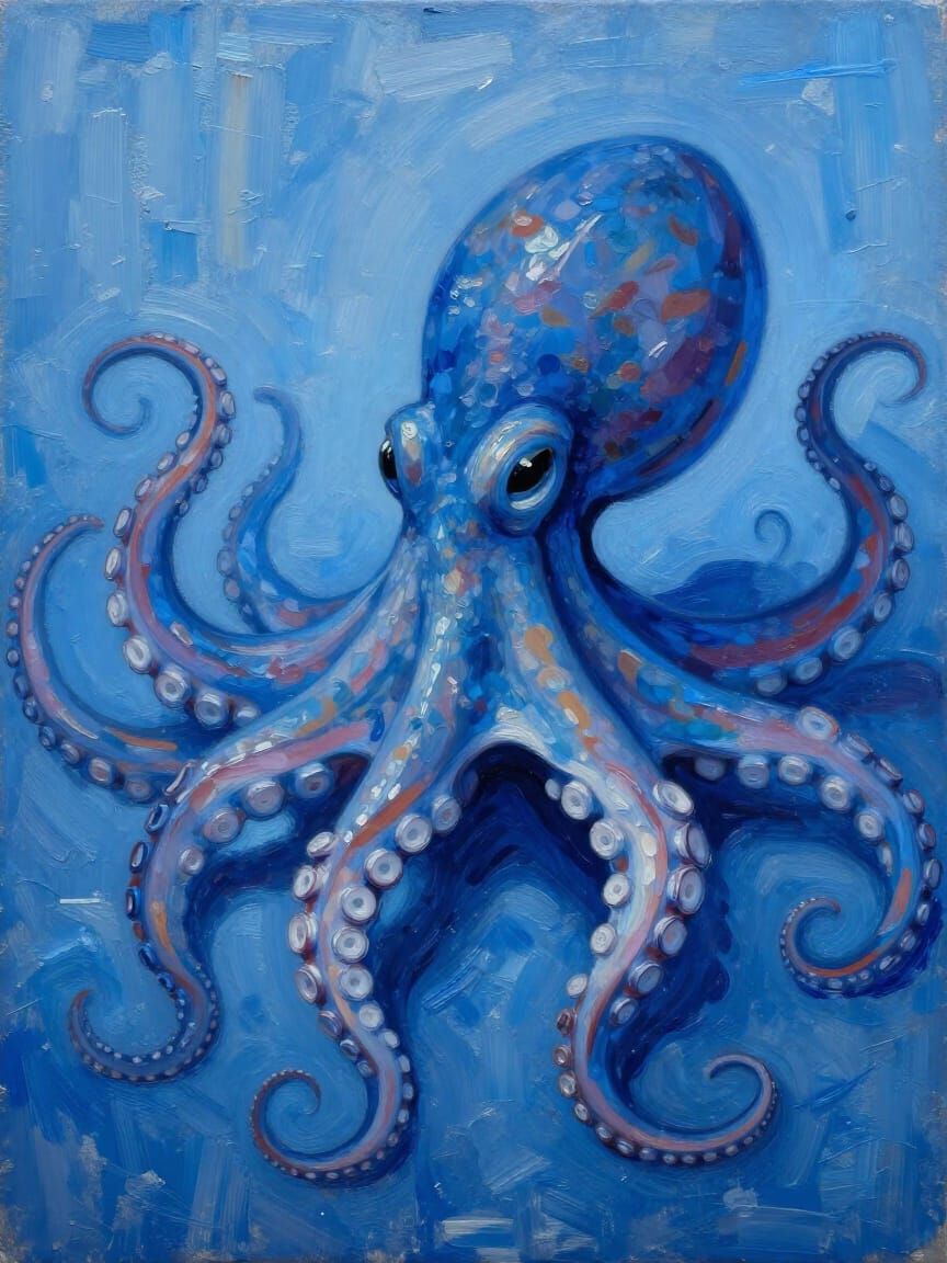 Surrealist Octopus in Jules Verne Style