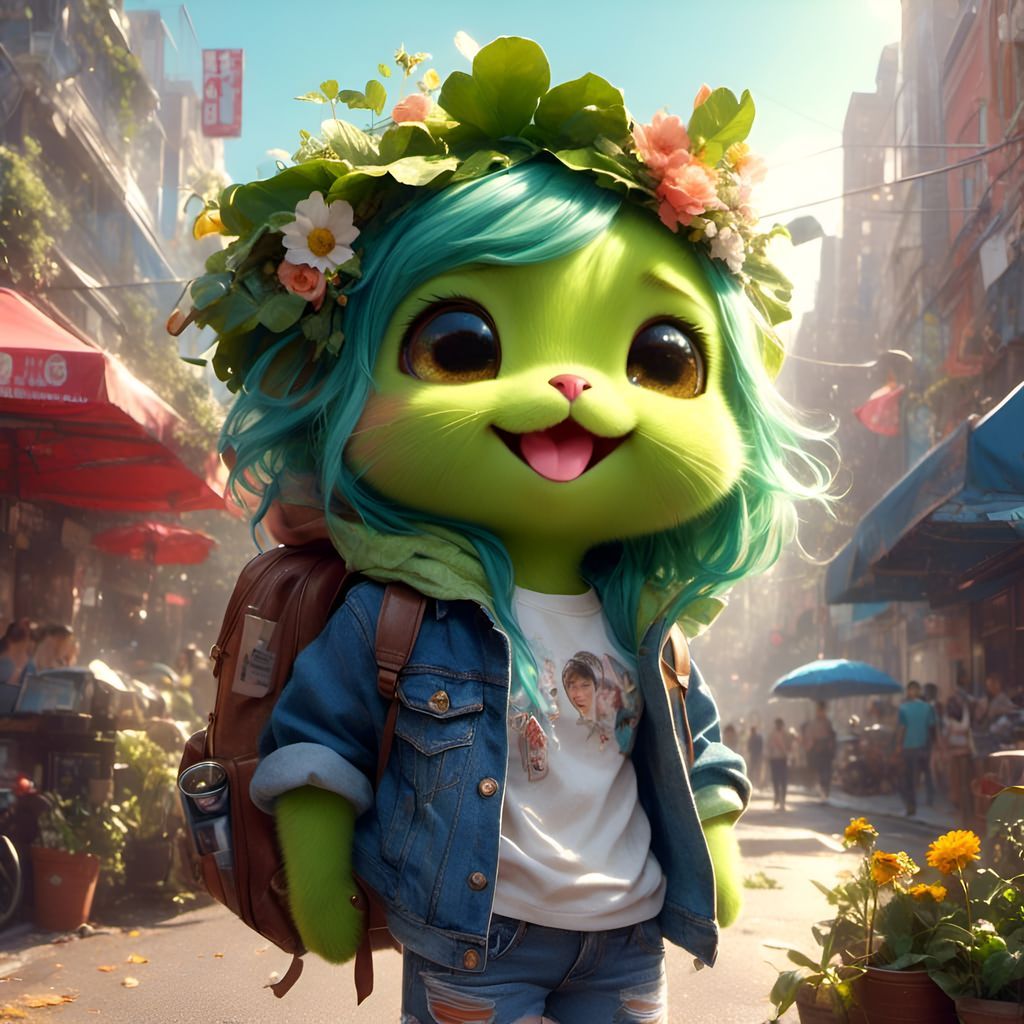 Adorable Pickle Portrait in Animated Style