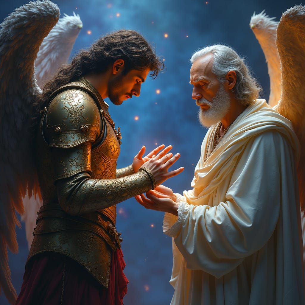 God Offers Forgiveness to the Fallen Angel Lucifer in a Cele...