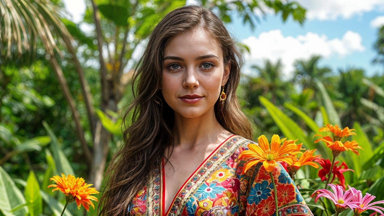 Tropical Goddess in Summer Splendor
