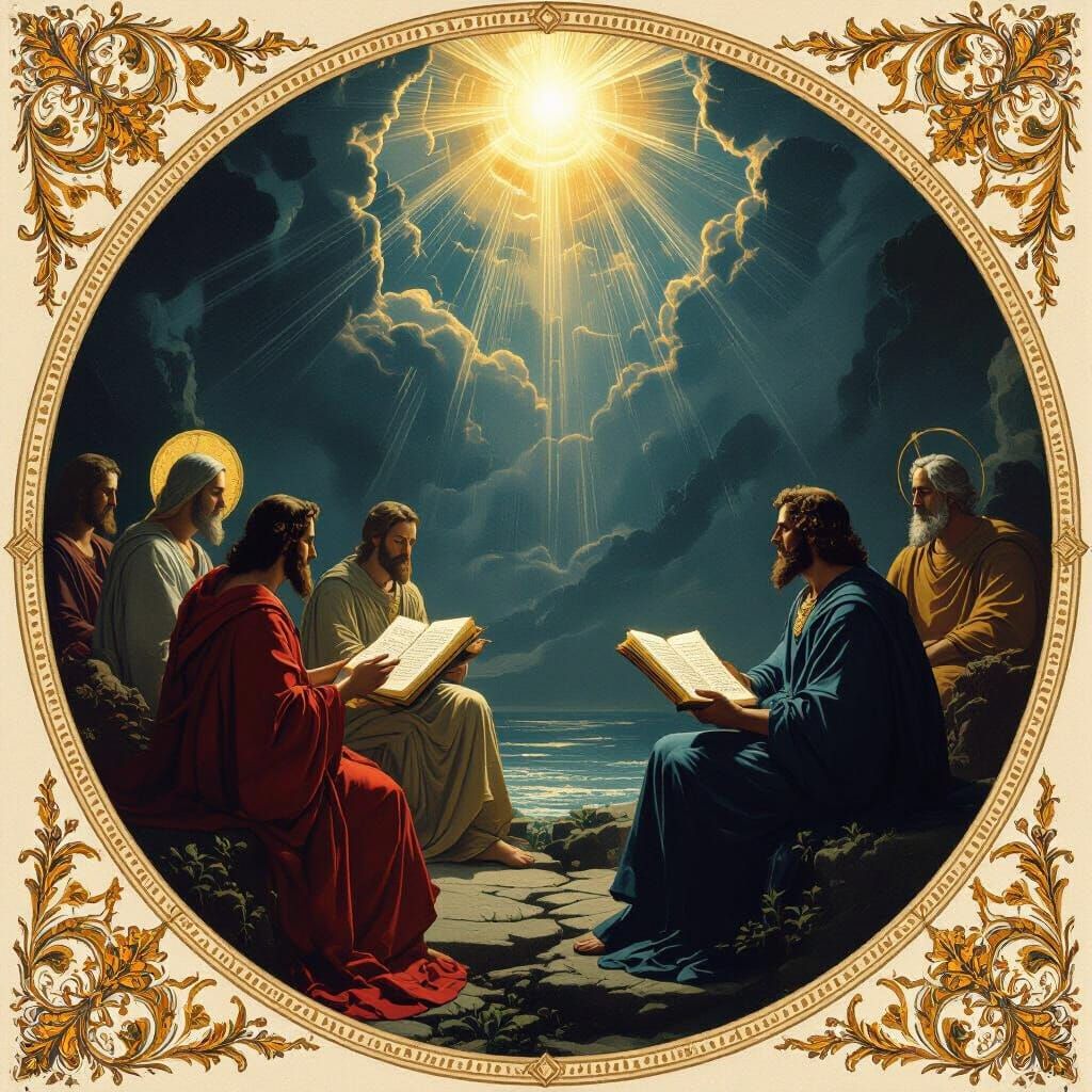 Revelation's Message to Seven Churches: Ethereal Oil Paintin...