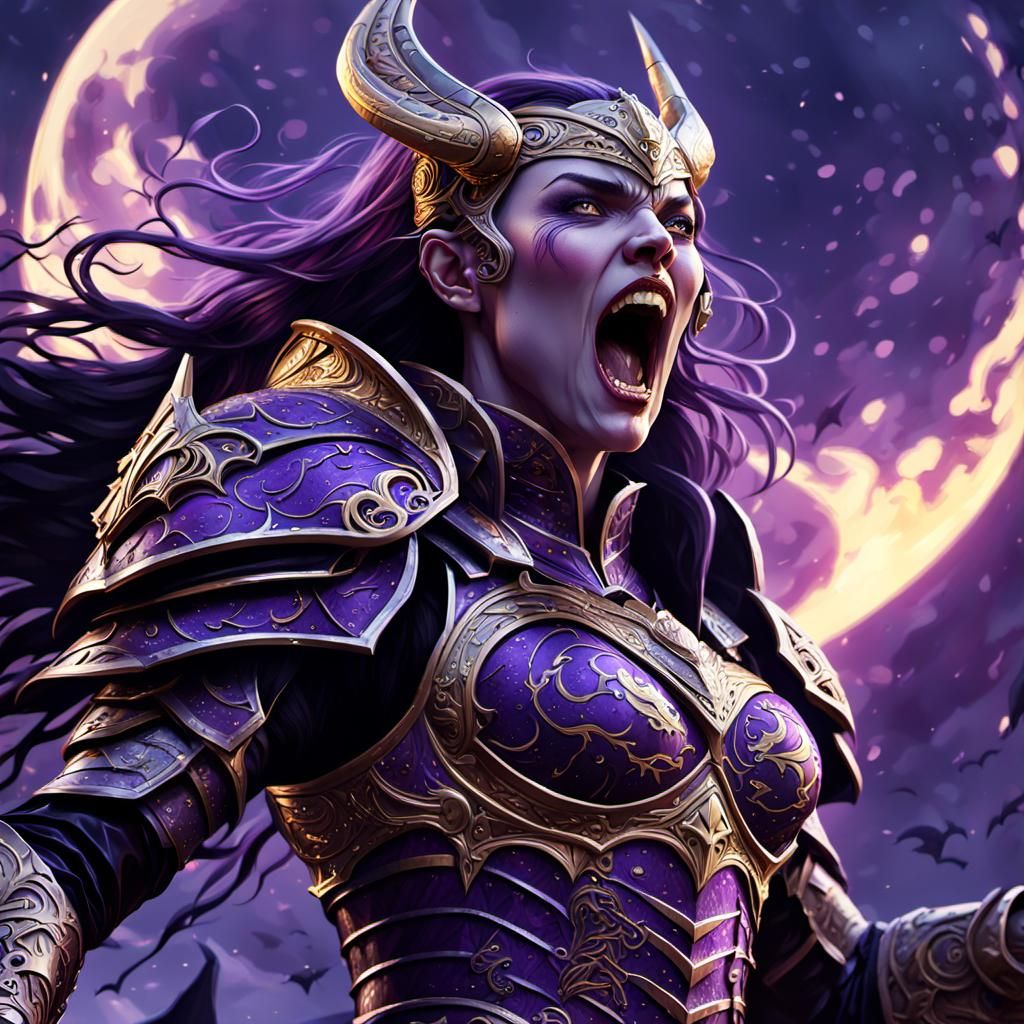Vampire Valkyrie Screaming at the Night Sky