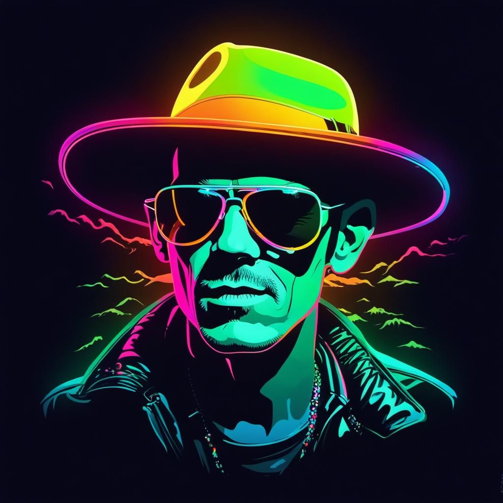Hunter S. Thompson in Psychedelic Concept Art