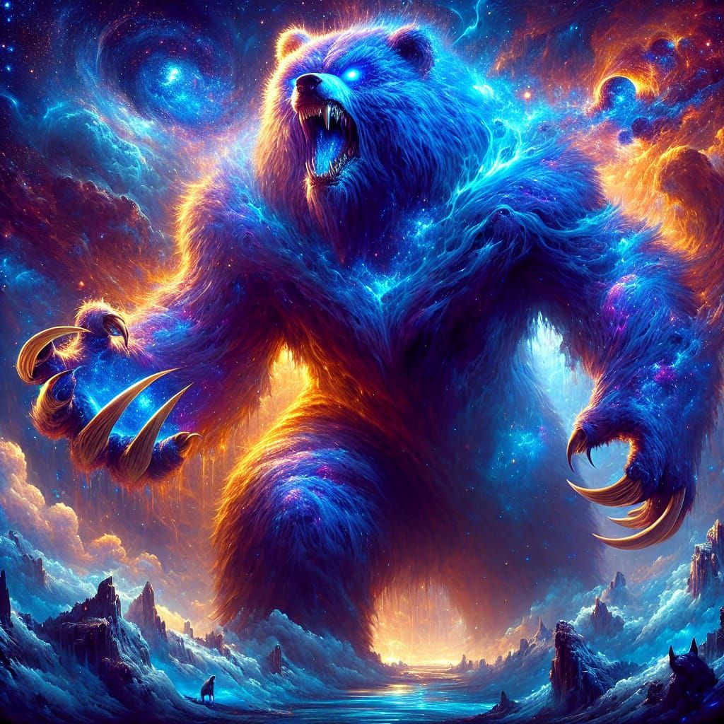 Galactic Werebear Battles in Hyperspace, Detailed Matte Pain...