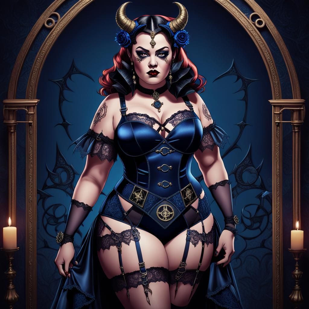 Succubus Pin-Up in Gothic Anime Style