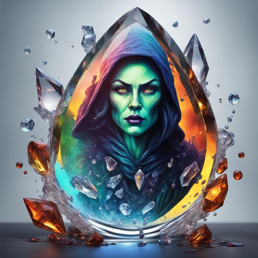 Wicked Witch Trapped Inside a Crystal Teardrop