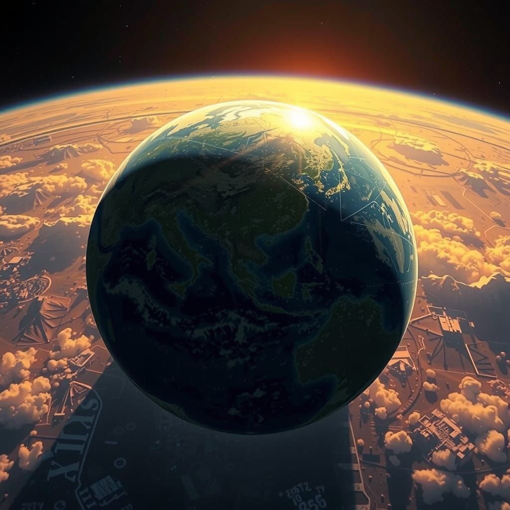 Photorealistic Earth View from Futuristic Spacecraft