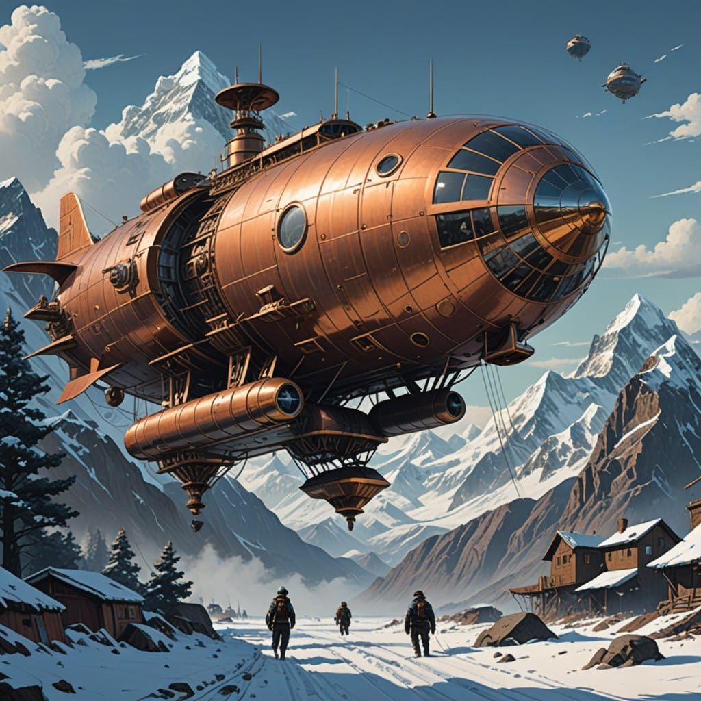 Steampunk Airship Soars Above the Himalayas in a Marvel of E...