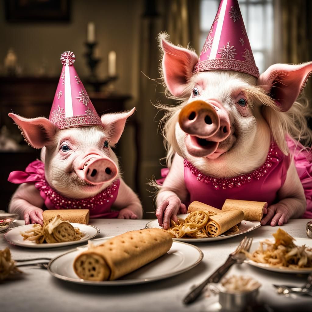 Miss Piggy's Christmas Cracker Ballet: Hyperrealistic Detail