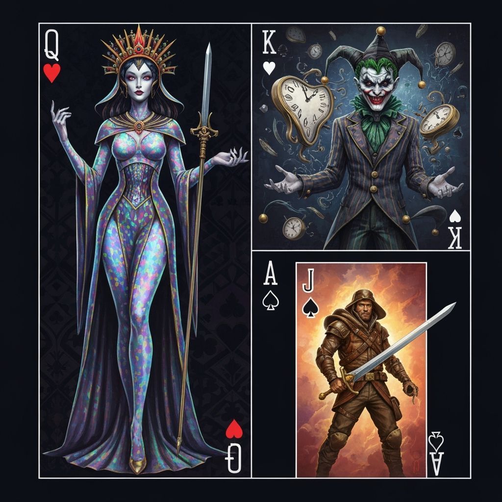 Futuristic Queen, Surreal Joker, Fantasy Jack Art