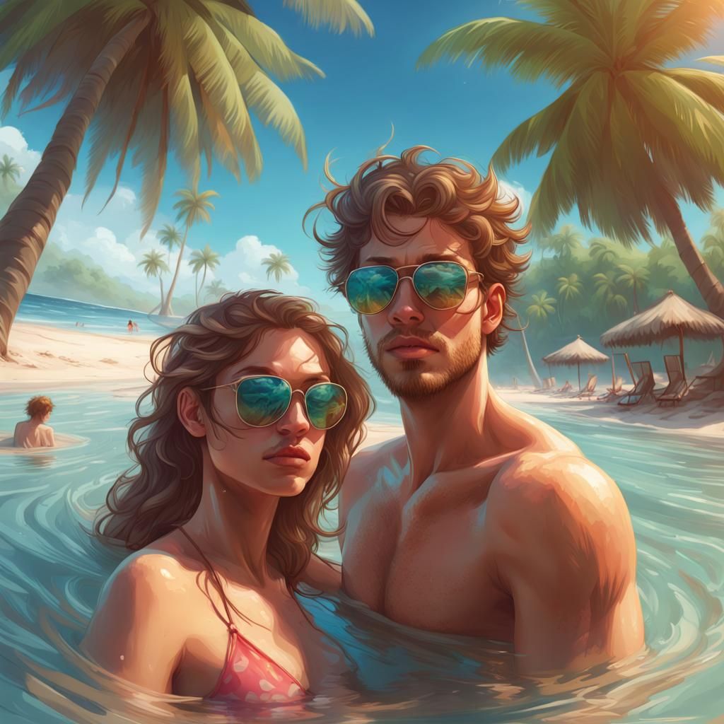 Tropical Beach Getaway: A Digital Portrait