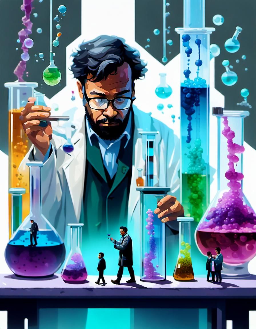 Intrigue: Microscopic People in a Neon Laboratory