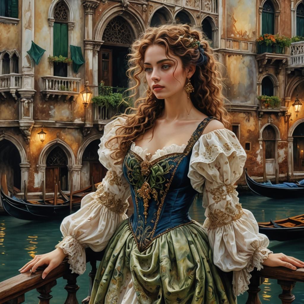 Romantic Dreamscapes of Venice in Art Nouveau Style
