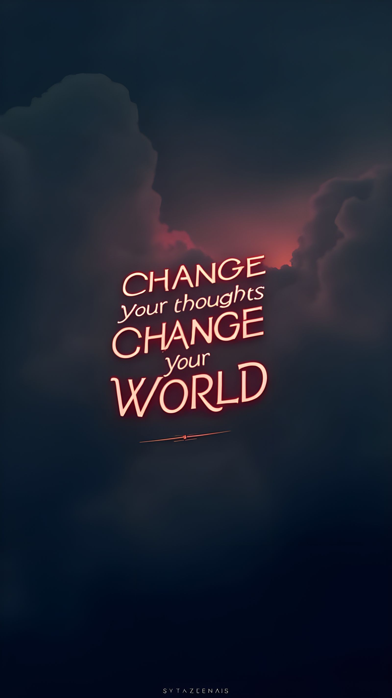 Vibrant Red Sky with Empowering Quote