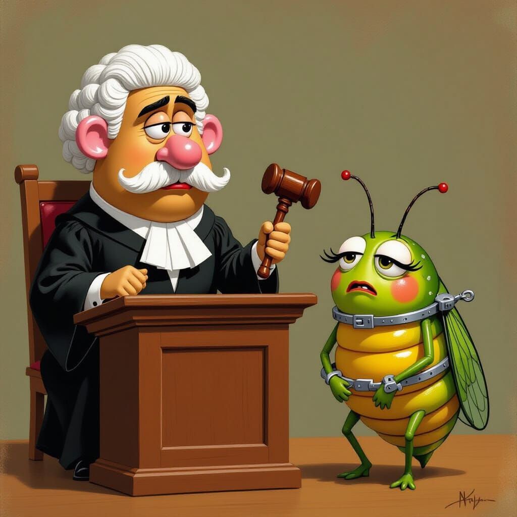 Mr. Potato Head Judge Presides Over Courtroom Trial