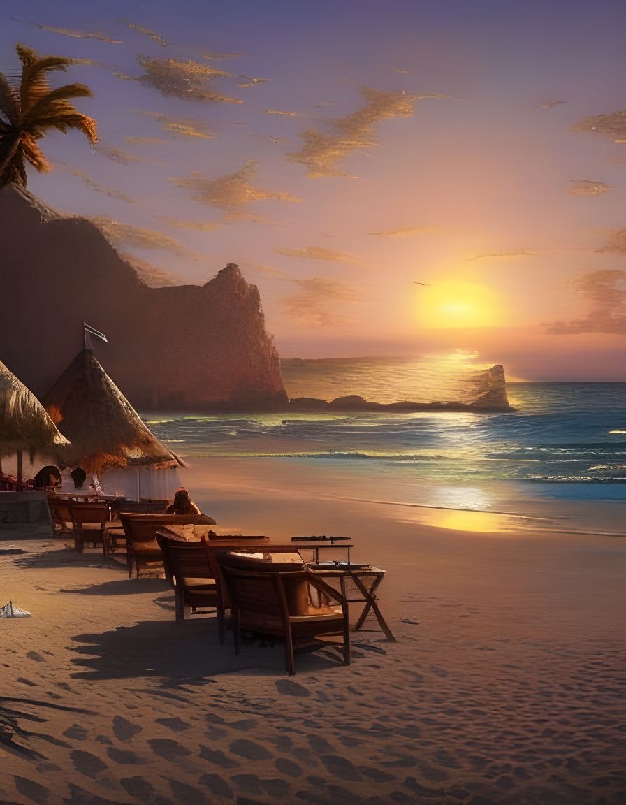 Golden Hour at a Gorgeous Beach Bar