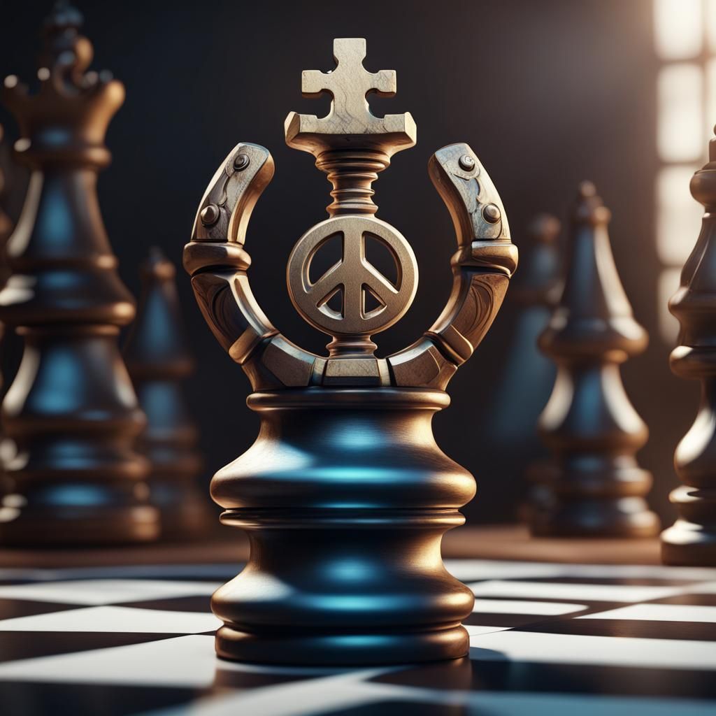 Chess Piece with Peace Symbol: Fantasy Concept Art