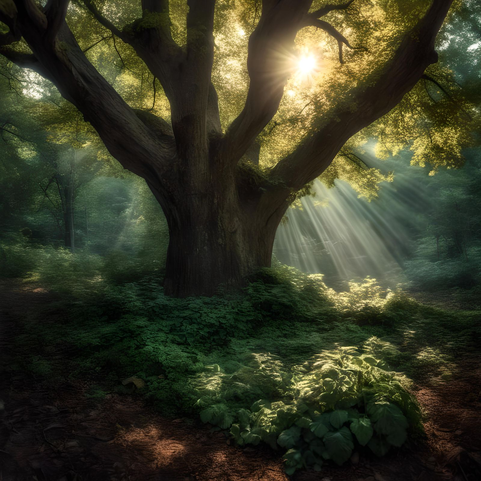 Enchanted Crystal Forest with Ethereal Lighting