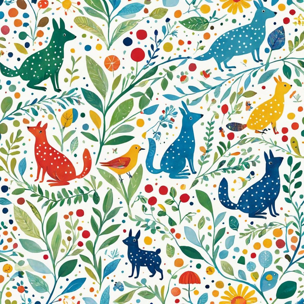 Whimsical Polka Dot Children's Book Border in Vibrant Colour...