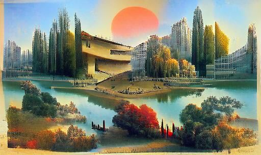 Concrete Neighborhood in Peach Tree Forest