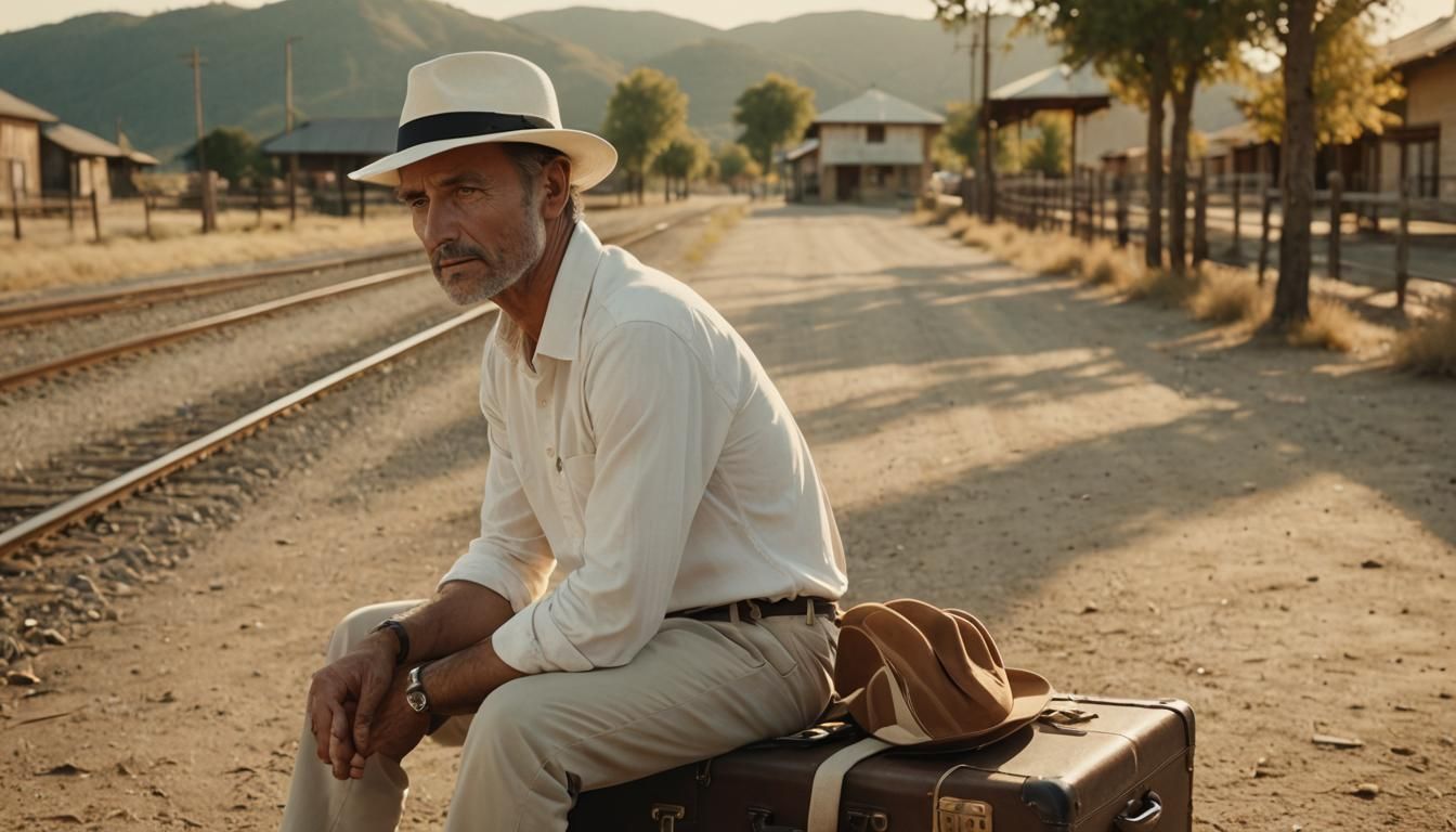 Man with Panama Hat in Golden Hour Lighting
