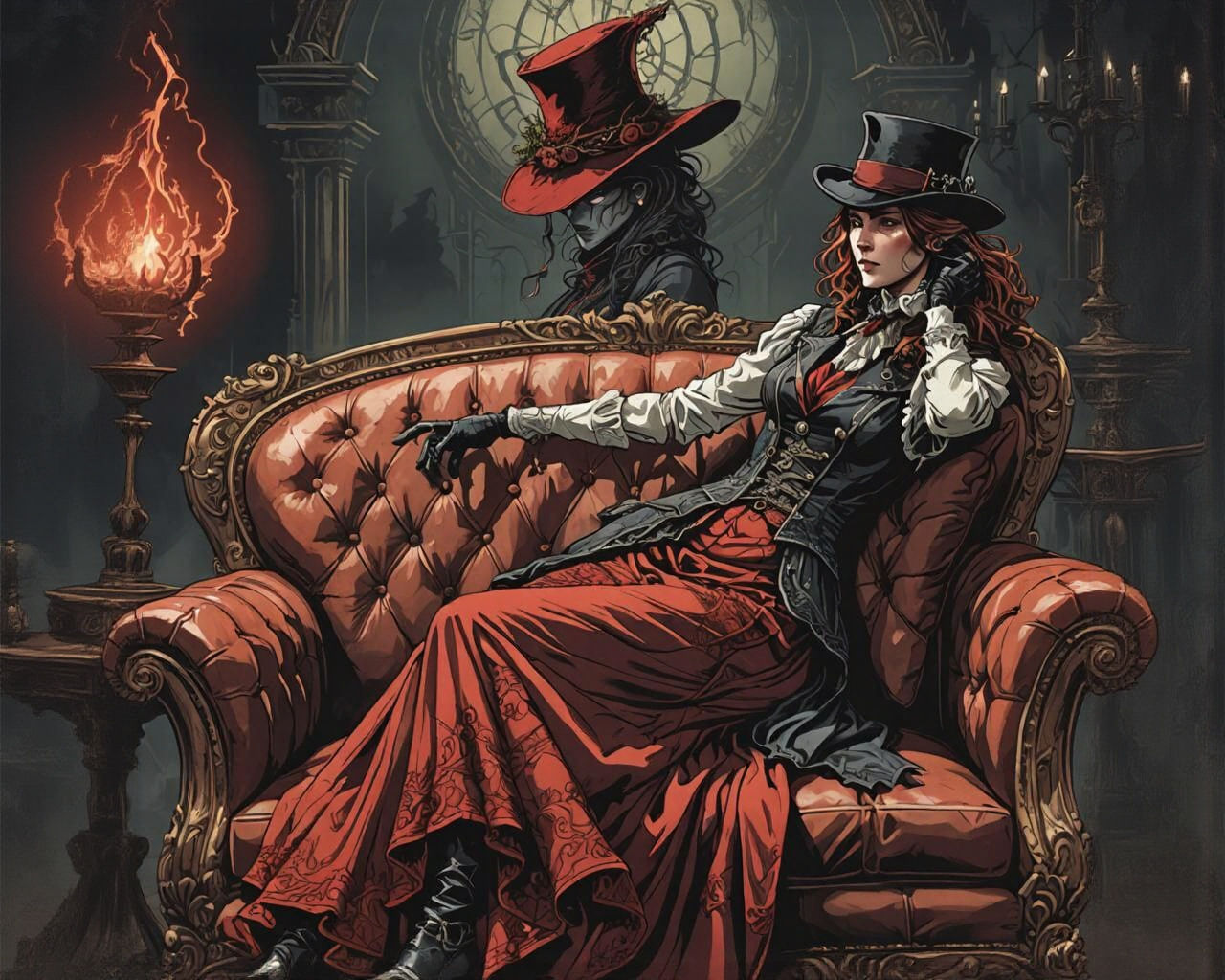 Victorian Bloodborne Hunter in Comic Style