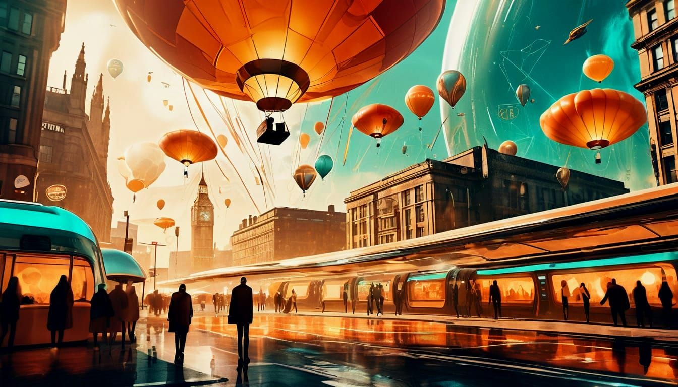 Futuristic Human Connection Across Time and Space