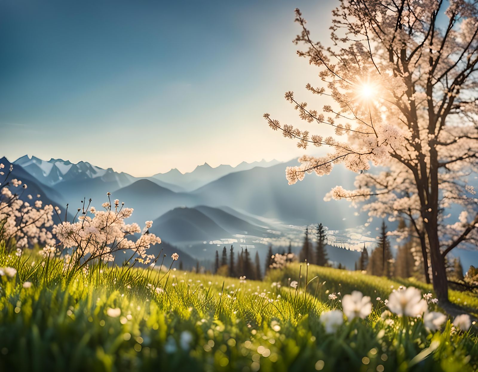 Spring Morning Over Mountains: Professional Photography