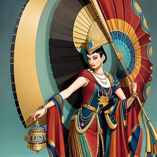 Art Deco Woman in Erté Style