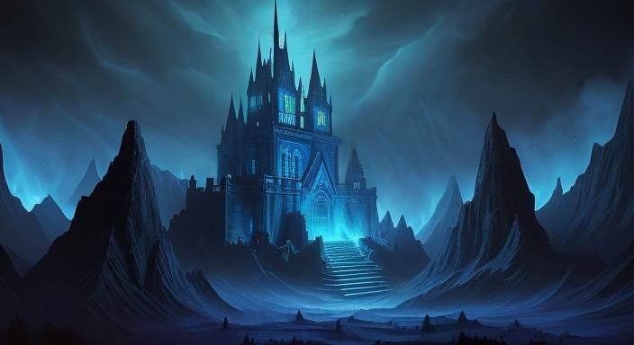 Bill Cipher in Blue Flames, Gravity Falls Scene