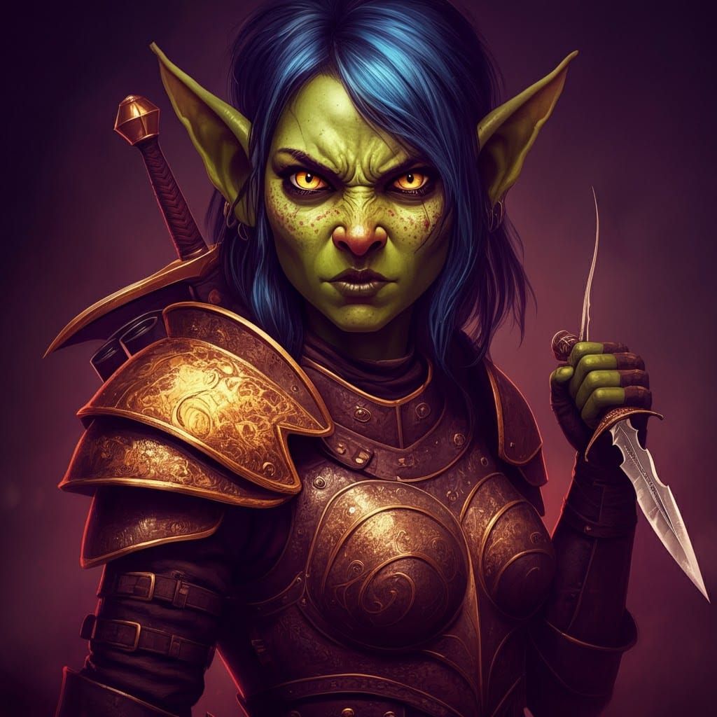 Alura Brickfist with her meat chisel.