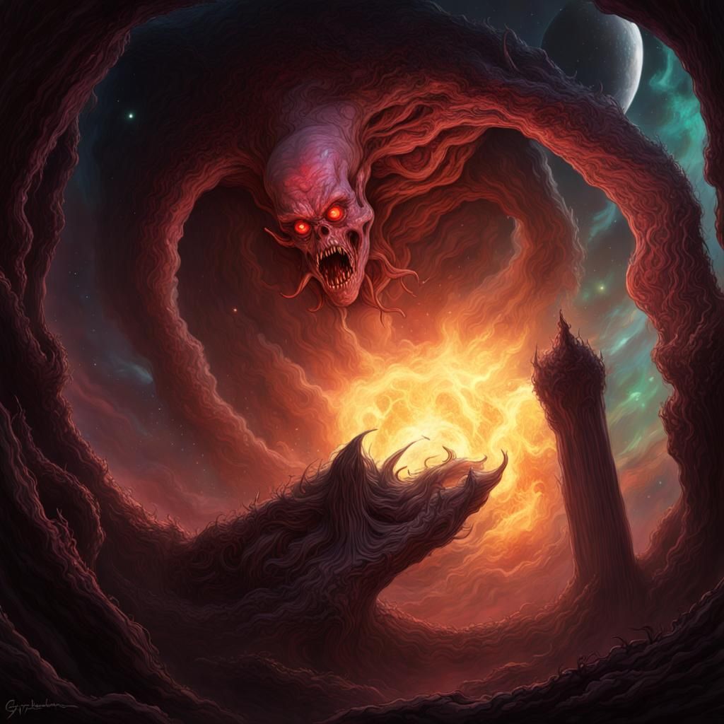 Cosmic Horror Planet Eater in Dark Fantasy Style