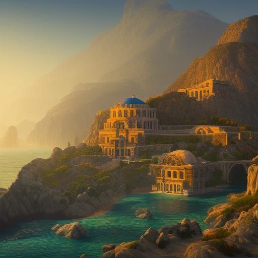 Fantastical Greece in Detailed Matte Painting