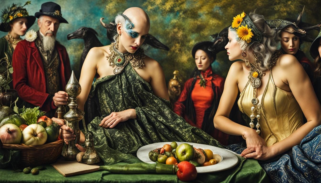 Surreal Alien Restaurant Celebration in Photorealistic Style