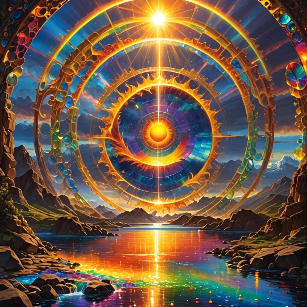 Surreal Sun Energy Destroys River: Digital Art