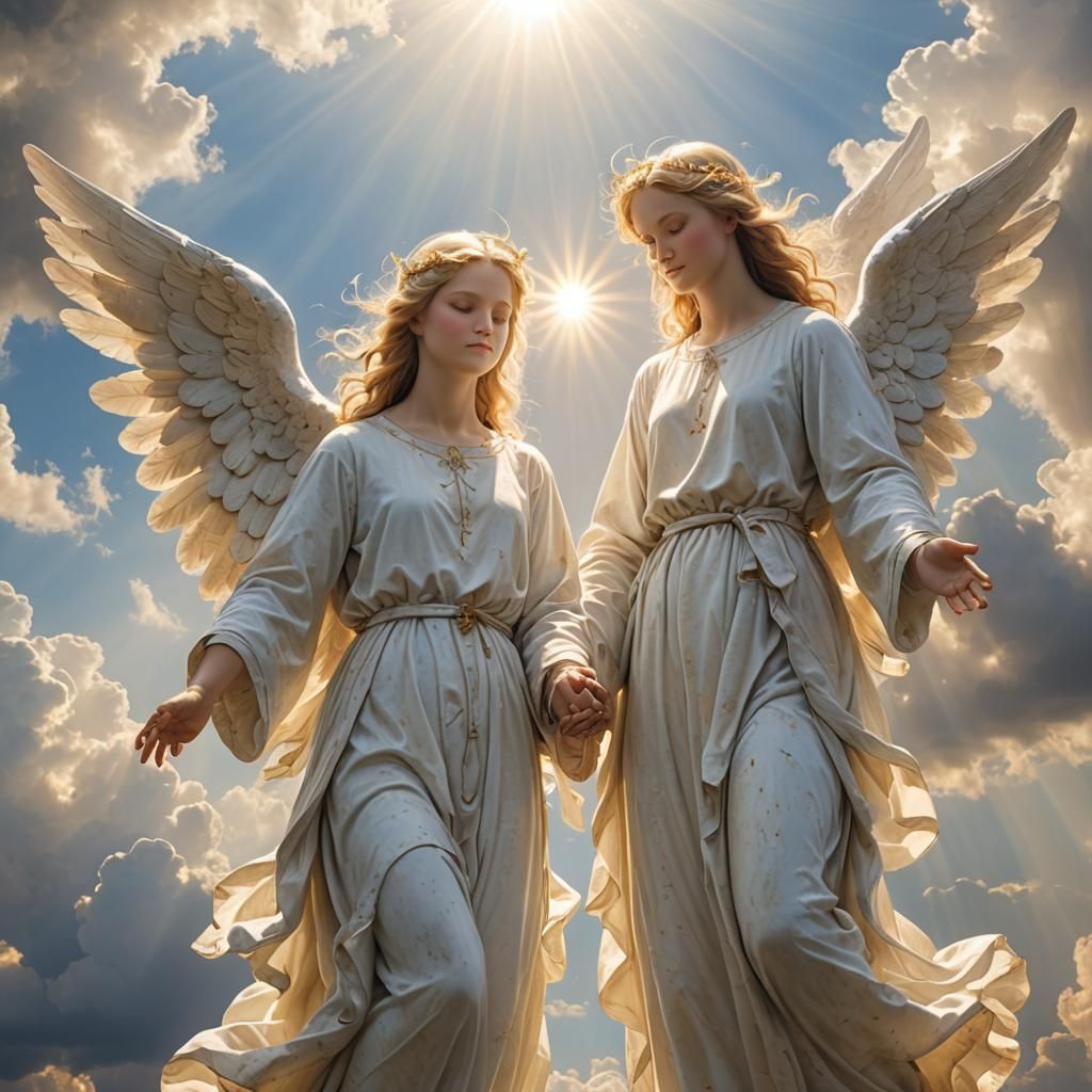 Angels in Divine Sunshine with Soft Focus