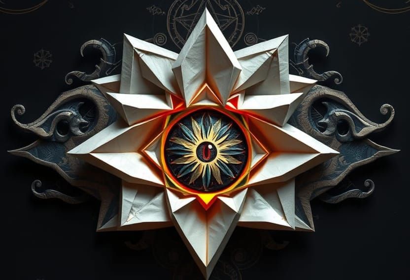 Mystical Evil Eye with Swirling Symbols